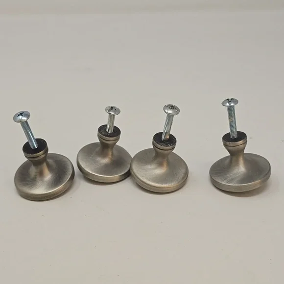 Dresser pulls knobs drawer handles kitchen cabinet set of 4 antique chrome - Picture 4 of 4